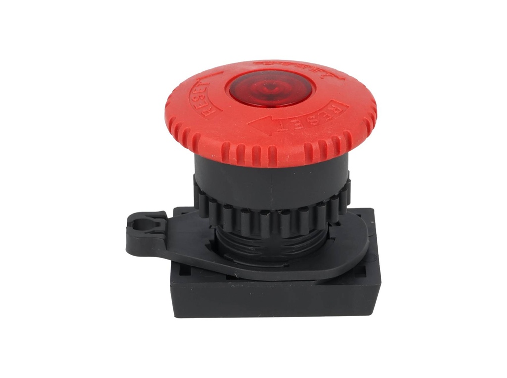 S2ER-E4R — BOTON PARO DE EMERGENCIA ILUMINADO, HONGODE 40mm