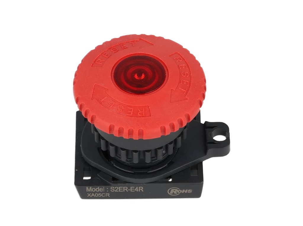 S2ER-E4R — BOTON PARO DE EMERGENCIA ILUMINADO, HONGODE 40mm