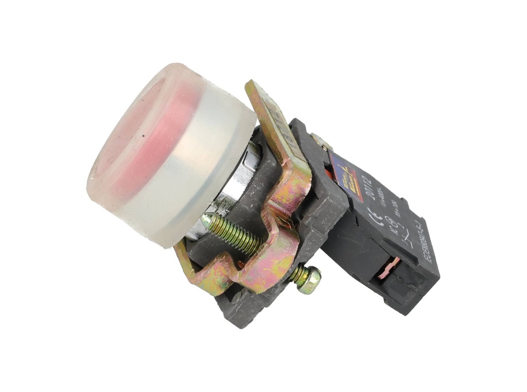 TP-XB4-HOR — BOTON PULSADOR METALICO CON CAPUCHON ROJO22mm NC *NO SON A PRUEBA DE EXPLOSION*