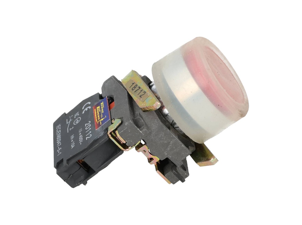 TP-XB4-HOR — BOTON PULSADOR METALICO CON CAPUCHON ROJO22mm NC *NO SON A PRUEBA DE EXPLOSION*