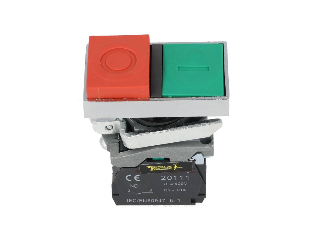 TP-XB4-DGR — BOTON PULSADOR METALICO DOBLE NA/NC 22mmVERDE/ROJO *NO SON A PRUEBA DE EXPLOSION*