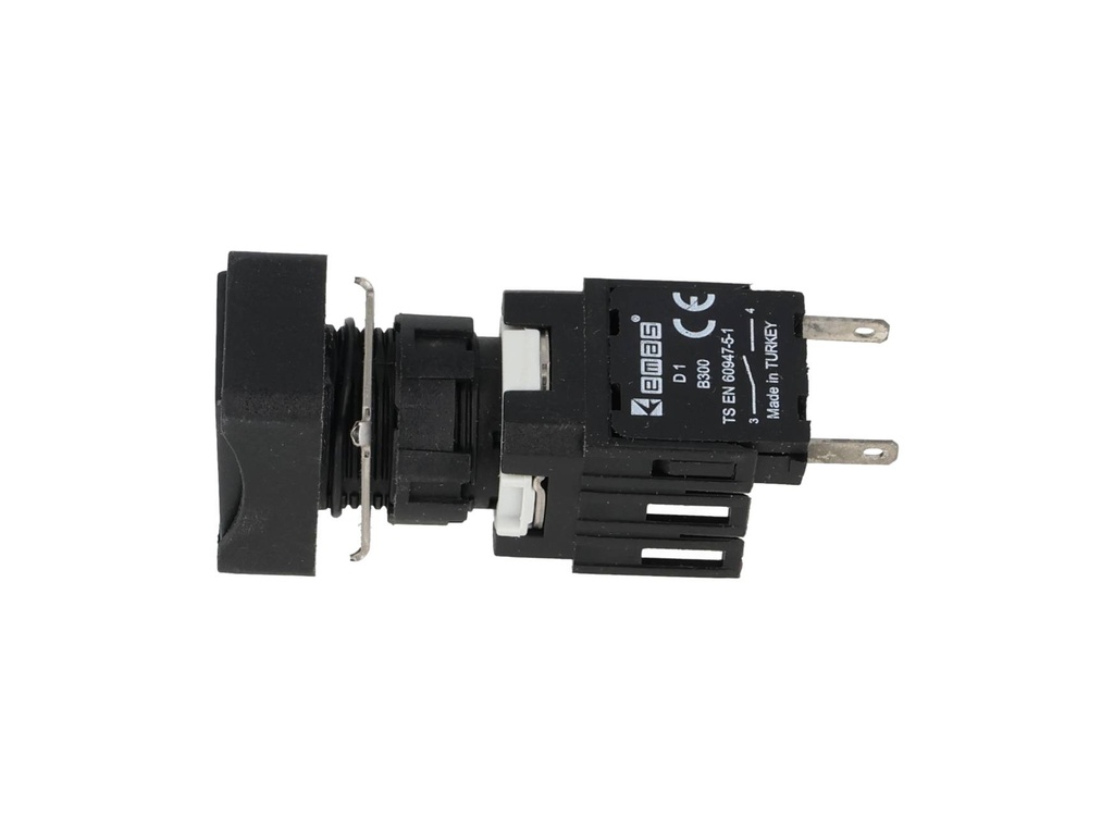 D100DDH — BOTON PULSADOR 16mm, NO ILUMINADO NEGRO RASANTE MOMENTANEO RECTANGULAR, INCLUYE 1CON NA (MAXIMO 2 CONTACTOS)