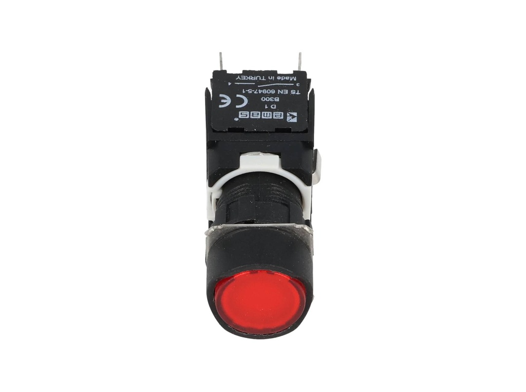 D100YDK — BOTON PULSADOR 16mm, NO ILUMINADO ROJO, RASANTE MOMENTANEO RESTADO NDO INCLUYE 1 CON NA (MAXIMO 25 CONTACTOS) 