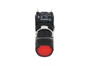 D100YDK — BOTON PULSADOR 16mm, NO ILUMINADO ROJO, RASANTE MOMENTANEO RESTADO NDO INCLUYE 1 CON NA (MAXIMO 25 CONTACTOS) 