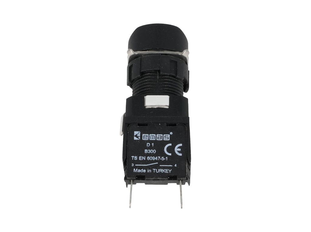 D100YDK — BOTON PULSADOR 16mm, NO ILUMINADO ROJO, RASANTE MOMENTANEO RESTADO NDO INCLUYE 1 CON NA (MAXIMO 25 CONTACTOS) 