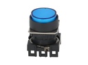S16PR-E2B — BOTON PULSADOR AZUL 16mm, MANTENIDO, NO ILUMINADO, REDONDO SALIENTE