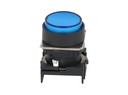S16PR-E2B — BOTON PULSADOR AZUL 16mm, MANTENIDO, NO ILUMINADO, REDONDO SALIENTE