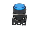 S16PR-E2B — BOTON PULSADOR AZUL 16mm, MANTENIDO, NO ILUMINADO, REDONDO SALIENTE