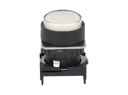 S16PR-E3W — BOTON PULSADOR BLANCO 16mm, MOMENTANEO ILUMINADO, REDONDO SALIENTE