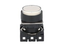 S16PR-E3W — BOTON PULSADOR BLANCO 16mm, MOMENTANEO ILUMINADO, REDONDO SALIENTE