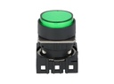 S16PR-E2G — BOTON PULSADOR VERDE 16mm, MANTENIDO, NO ILUMINADO, REDONDO SALIENTE 