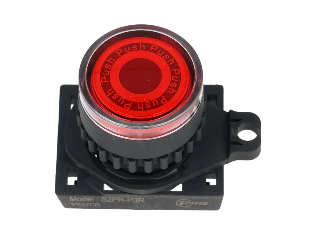 S2PR-P3R — S2PR-P3R — BOTON PULSADOR LED ROJO, 22MM
