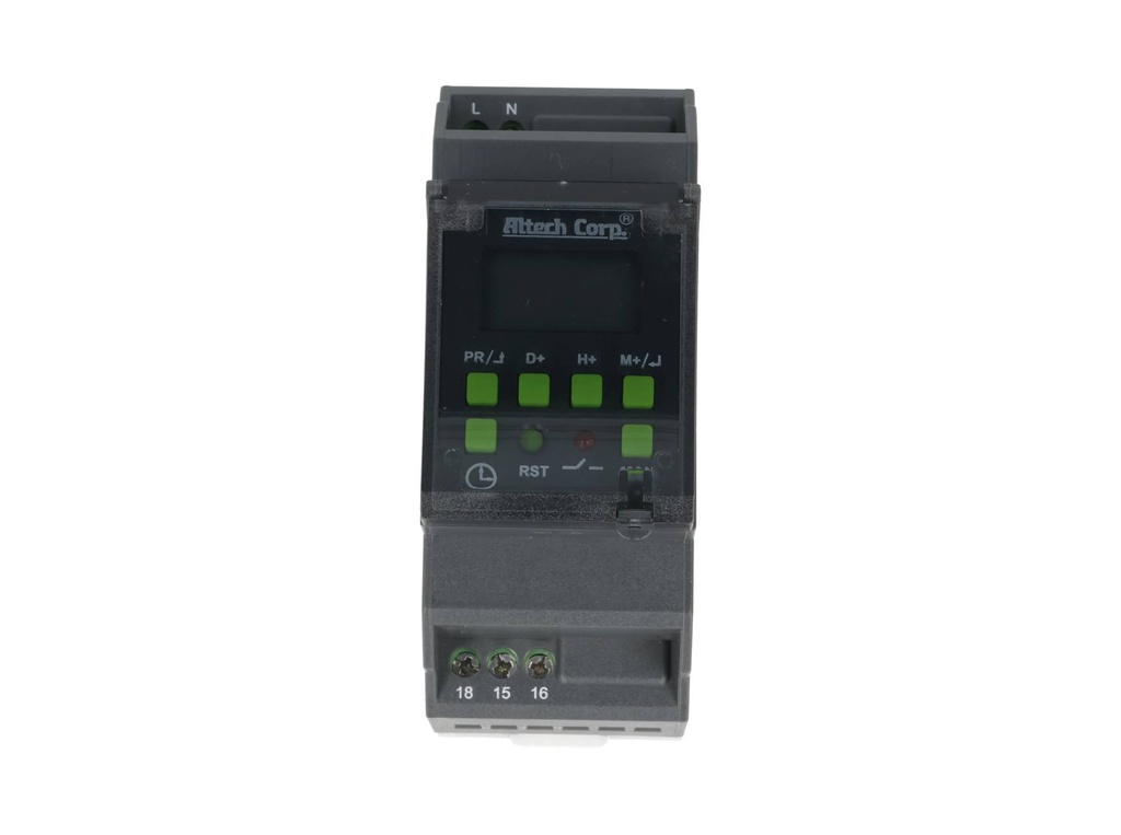 67DDT9 — TIMER DIGITAL CON HORARIO DE VERANO MEMORIA CON BATERIA, 110-240VCA, IP2T (NA16AMP, NC5AMP) 16 ON -OFF SEGUNDOS