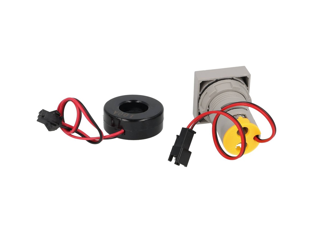 TP-A122S — AMPERIMETRO DIGITAL 0-100AMP 220VCA 22mmCARATULA CUADRADA AMARILLA