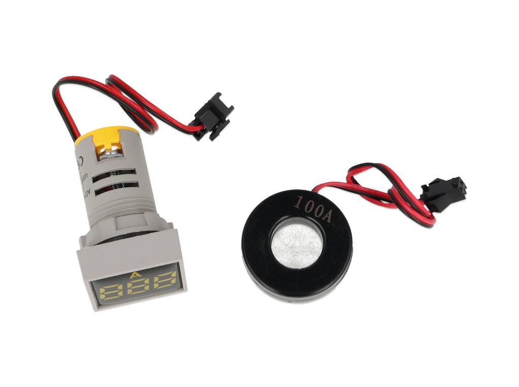 TP-A122S — AMPERIMETRO DIGITAL 0-100AMP 220VCA 22mmCARATULA CUADRADA AMARILLA
