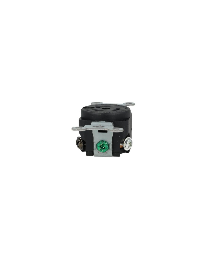 J-702 — CONTACTO INDUSTRIAL CON SEGURO 15A/125VCA2 POLOS (1 FASE) + TIERRA, MONTAJE A PANEL