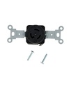 J-702 — CONTACTO INDUSTRIAL CON SEGURO 15A/125VCA2 POLOS (1 FASE) + TIERRA, MONTAJE A PANEL