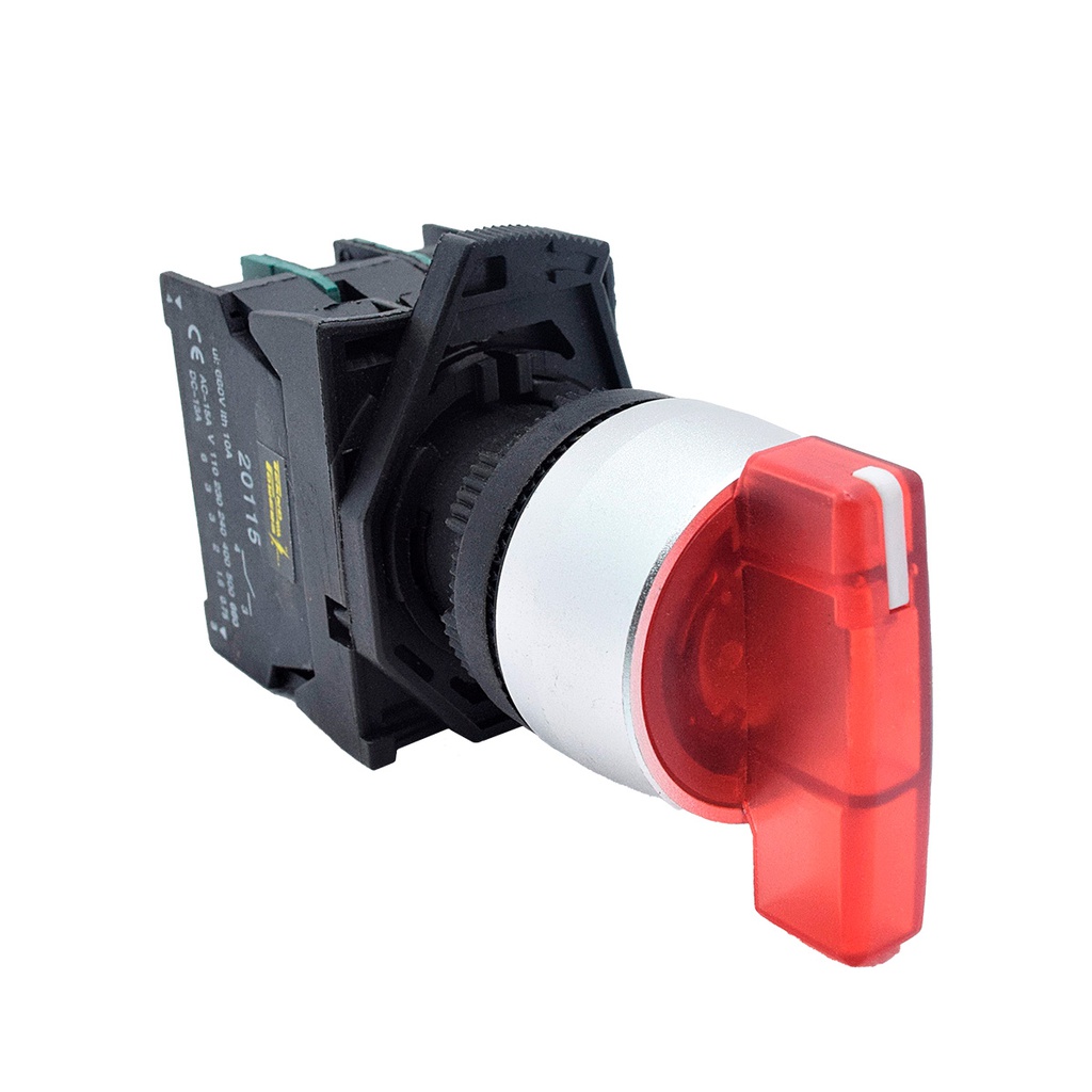 BKJ3465 — SELECTOR 3 POS.2NA/1NC 22mm LED ROJO CAPACIDAD DE CONTACTOS MANETA LARGA CA110-660/15A, CD110/6A *NO SON A PRUEBA DE EXPLOSION*