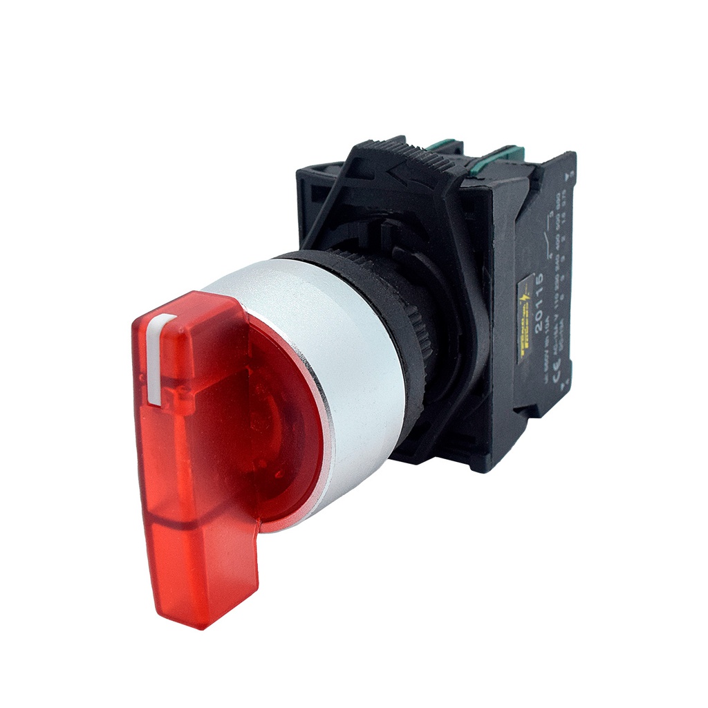BKJ3465 — SELECTOR 3 POS.2NA/1NC 22mm LED ROJO CAPACIDAD DE CONTACTOS MANETA LARGA CA110-660/15A, CD110/6A *NO SON A PRUEBA DE EXPLOSION*