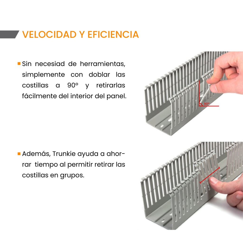  E54-1MT — Canaleta Ranurada Pvc Rigido 40x60mm 2pza De 1 metro E54