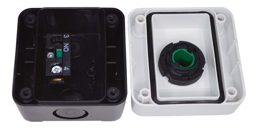 Caja + Botón Pulsador Verde Start +1na 3a 240v Tp-bb1no 2pza