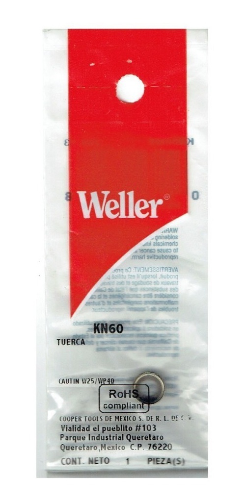 Tuerca Para Cautin Weller Modelos Wp25, 30 Y 35 Pack 2pzas