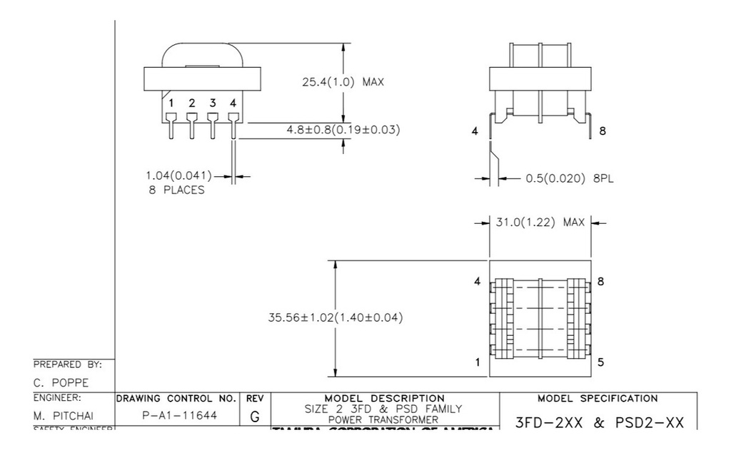 Transformador Fuente Para Reemplazo Tarjeta Minarik 230-0083