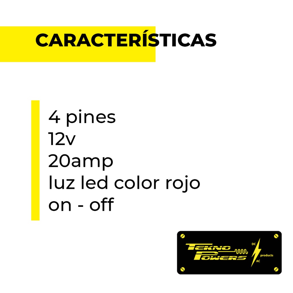 TP-ASR — SWITCH AUTOMOTRIZ ROJO 12V/20A