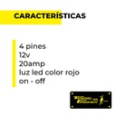 TP-ASR — SWITCH AUTOMOTRIZ ROJO 12V/20A