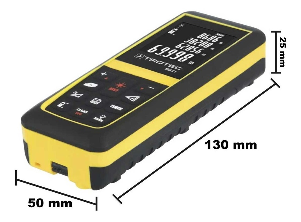 Medidor Distancia 70 Mts Censa Inclinación 90° Trotec Bd21