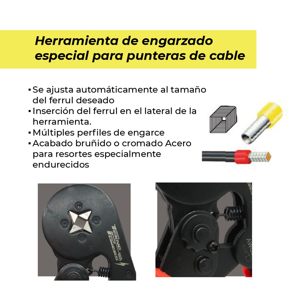 TP-HF-6 — PINZA TERMINALES PARA FERRULES AWG24-10