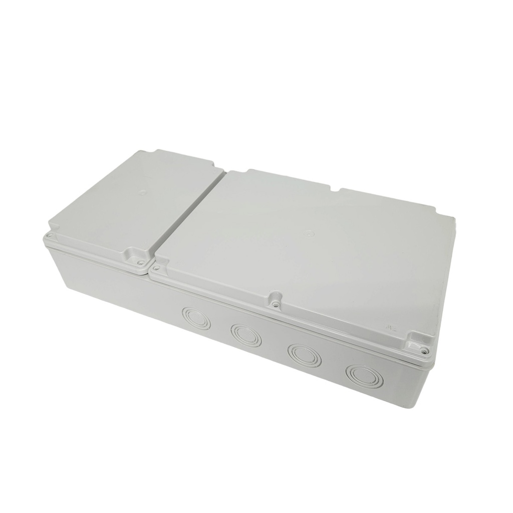 40208505 — CAJA CON KNOCKOUTS PRE-PERFORADOS PLASTICA ABS DE CONEXIONES 218X448X97MM. GRIS IP67