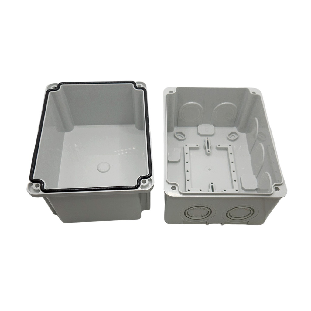 40201605 — CAJA CON KNOCKOUTS PRE-PERFORADOS PLASTICA ABS DE CONEXIONES 117X187X75MM. GRIS IP67