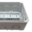 40202305 — CAJA CON KNOCKOUTS PRE-PERFORADOS PLASTICA ABS DE CONEXIONES 117X217X125.5MM. GRIS IP67 CUBIERTA ELEVADA