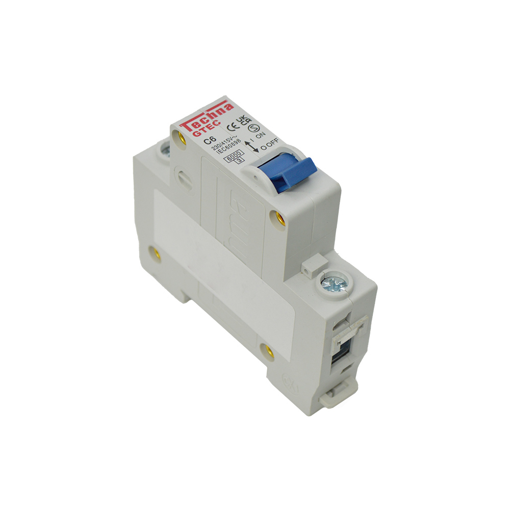 1C6 — INTERRUPTOR MINIATURA 1P 6AMP 230VCA PARA RIEL CURVA C