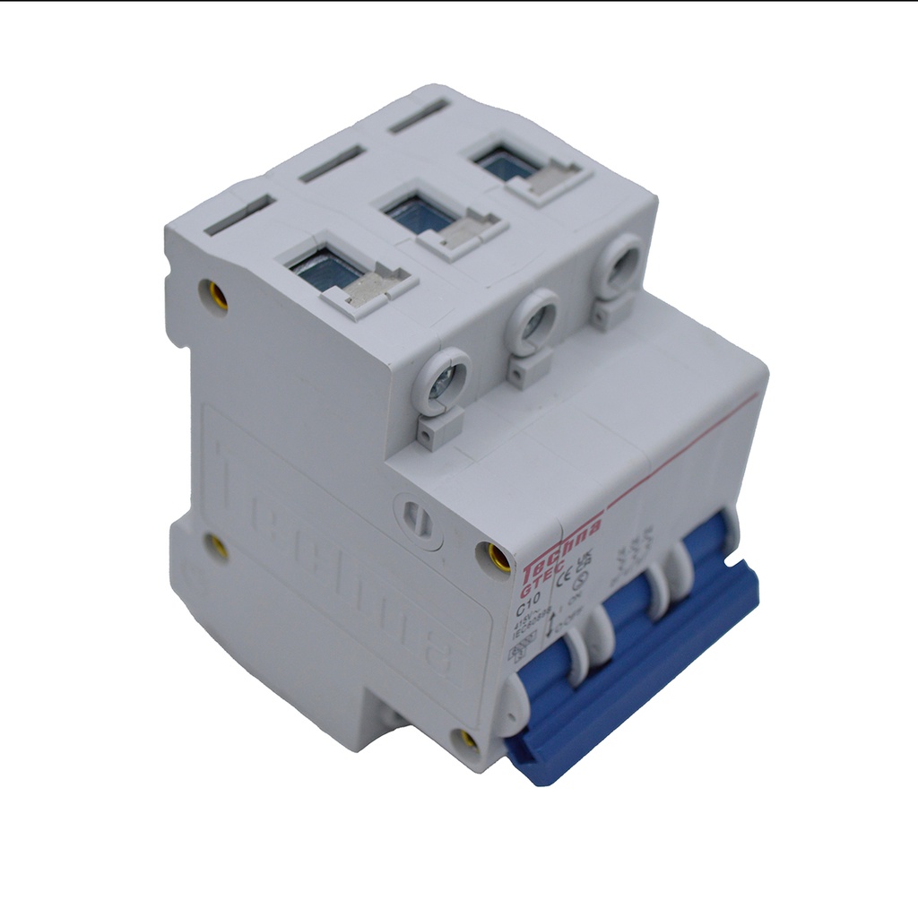 3C10 — INTERRUPTOR MINIATURA 3P 10AMP 440VCA PARA RIEL CURVA C