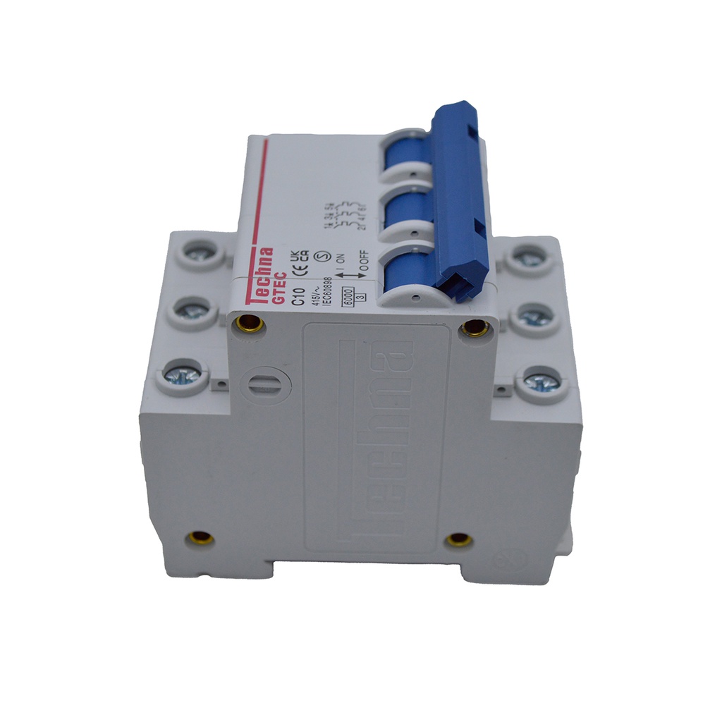 3C10 — INTERRUPTOR MINIATURA 3P 10AMP 440VCA PARA RIEL CURVA C