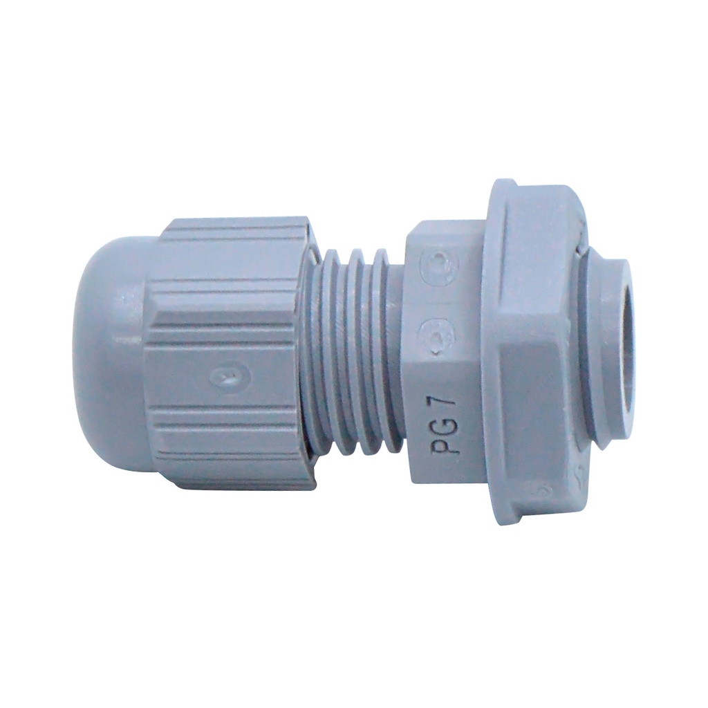 CG-PG7 — CONECTOR GLAND.PG7 6mm (1/4 ) POLIAM.GRISINCLUYE TUERCA, BARRENO 7/16