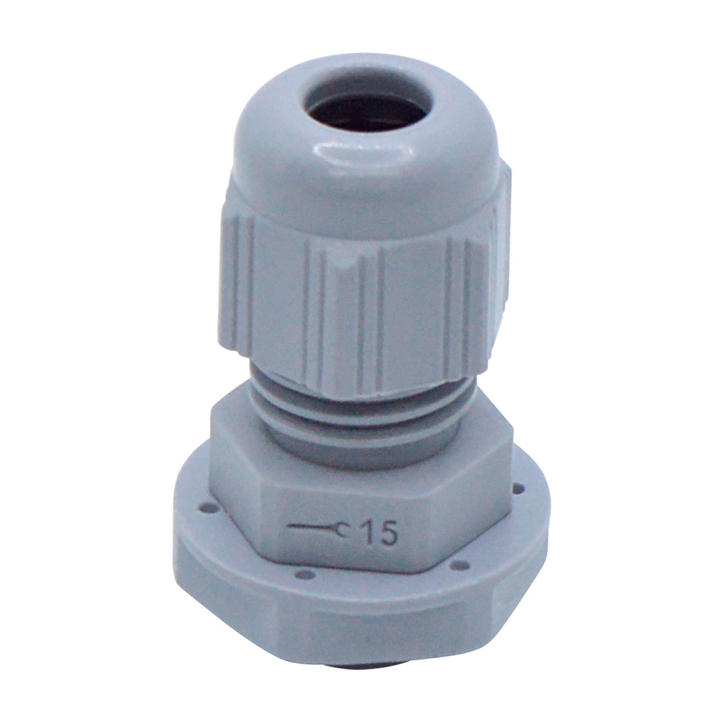 CG-PG7 — CONECTOR GLAND.PG7 6mm (1/4 ) POLIAM.GRISINCLUYE TUERCA, BARRENO 7/16