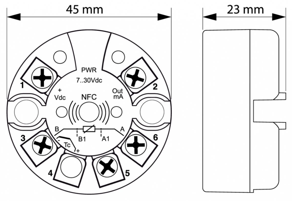 ATT1 — TRANSMISOR DE SEÑAL ENT. &quot;NO AISLADO&quot; UN IVERSAL CONFIGURABLE POR CELULAR ANDROID CON NFC O POR SOFRWARE