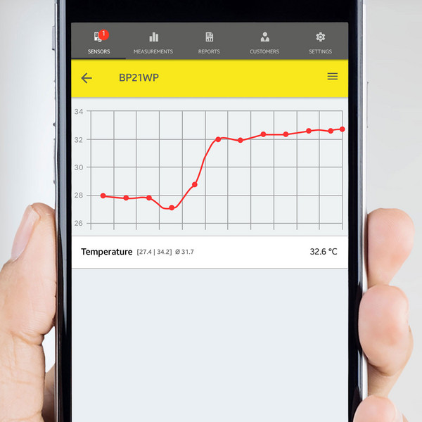 BP21WP — TERMOMETRO INFRARROJO SIN CONTACTO, RANGO DE MEDICION -30 °C y +250 °C, APP CELULAR (MultiMeasure)