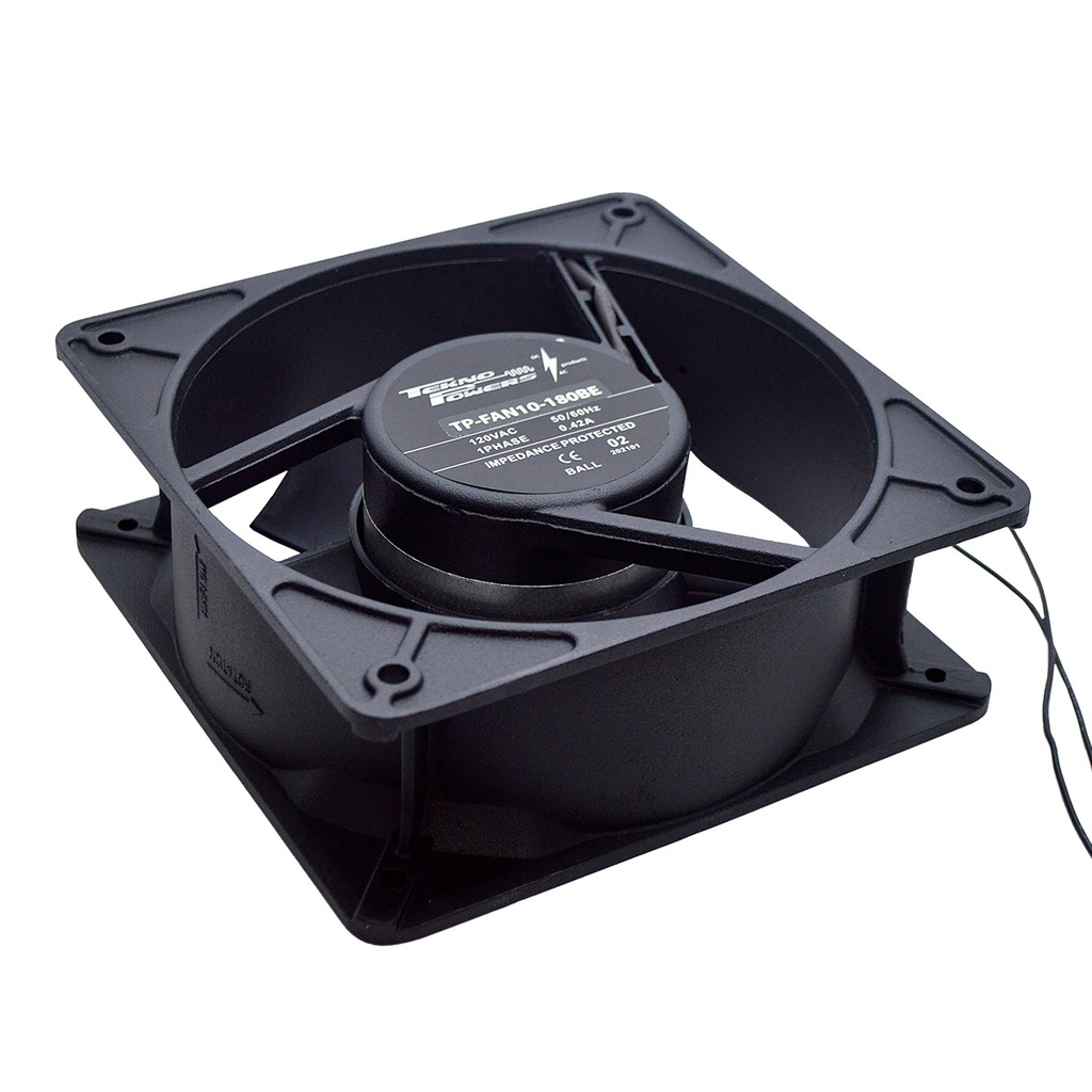 TP-FAN10-180BE — VENTILADOR C/BALERO 120VCA 180X180X65MM, RPM 2600/3000, 345/395CFM. 0.42AMP. #REJILLA 180M   NO INCLUIDA