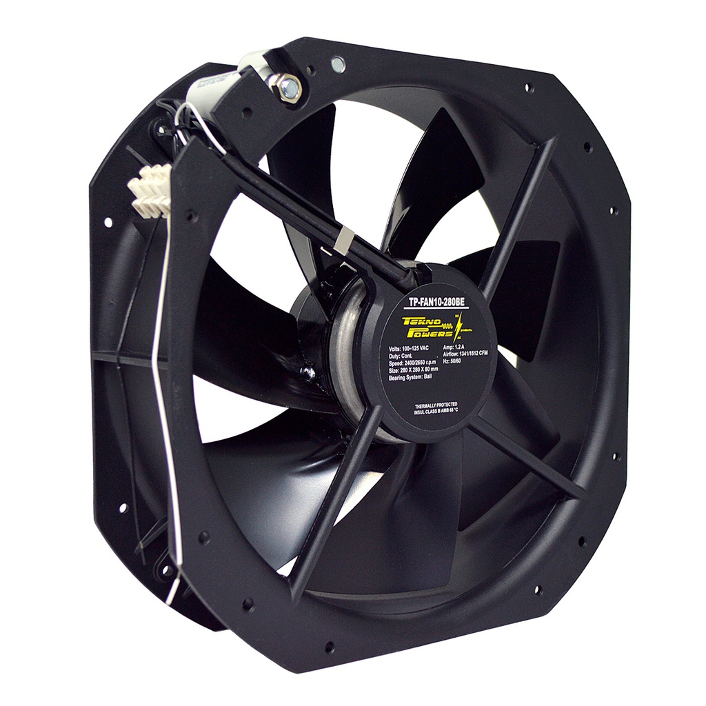 TP-FAN10-280BE — VENTILADOR CON BALERO 110VCA 280X280X80mm2400-2650RPM, CFM=1341/1512, 1.2AMP.