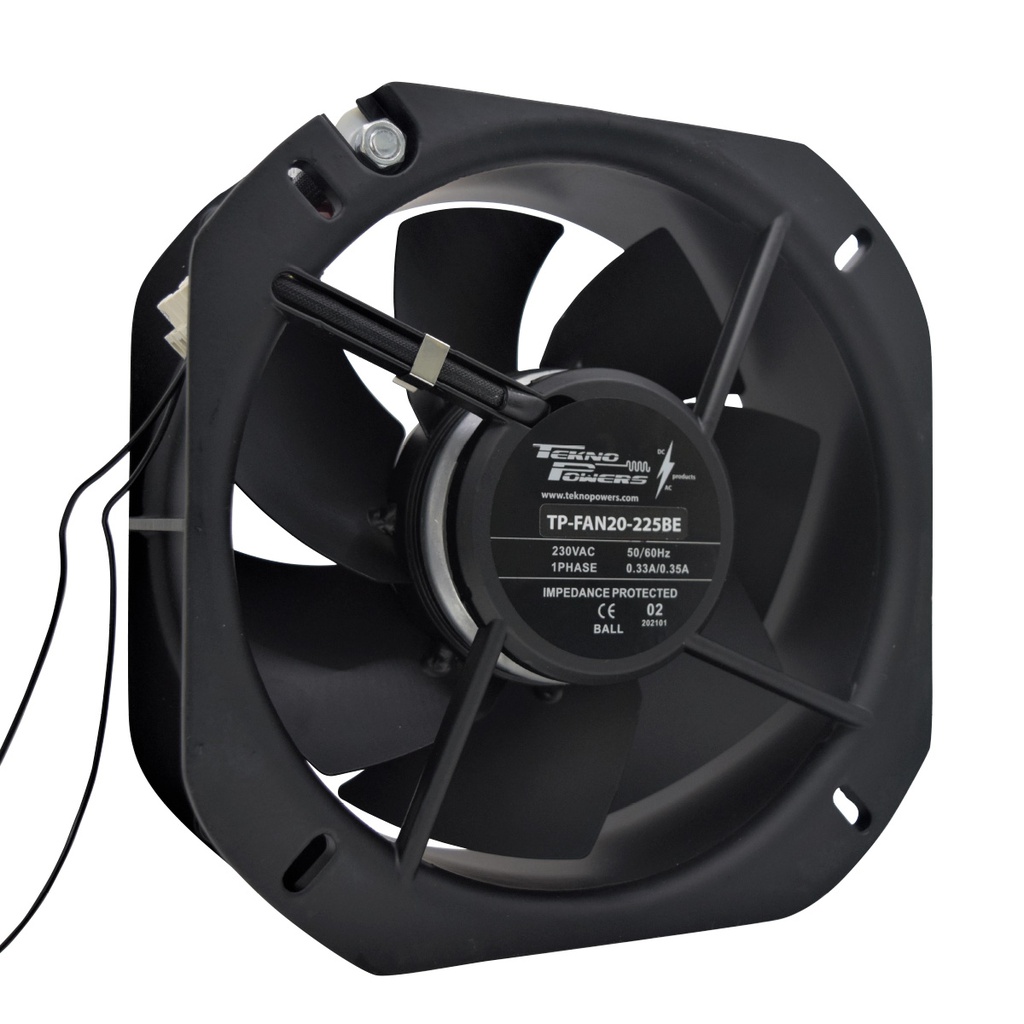 TP-FAN20-225BE — VENTILADOR C/BALERO 220VCA 225X225X80MM, 2300/2600RPM, CFM 586-676, 0.33AMP, #REJILLA 200,(NO INCLUIDA)