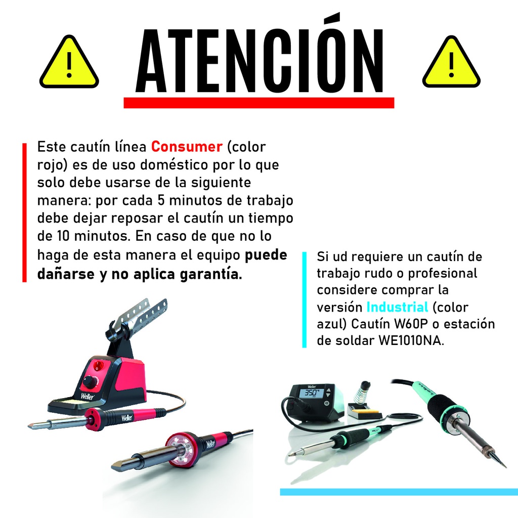 WE1010NAS - Estación para soldar, temperatura variable con candado y cautín 50W Zero Smog KIT 120/230V