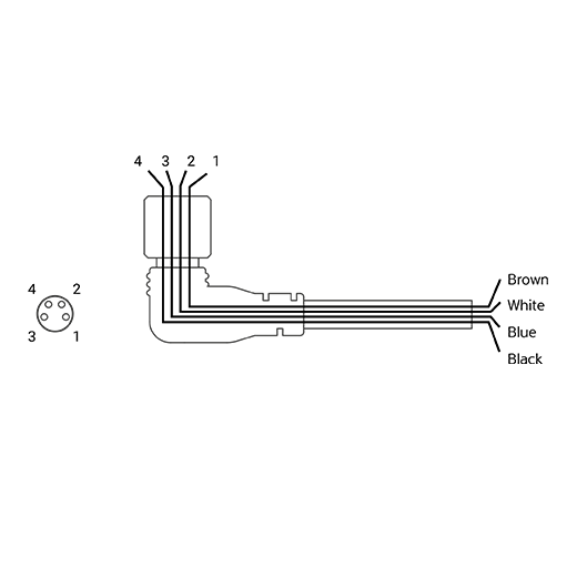 CLD408-2 - CONECTOR EN ANGULO 4 HILOS M8 2M