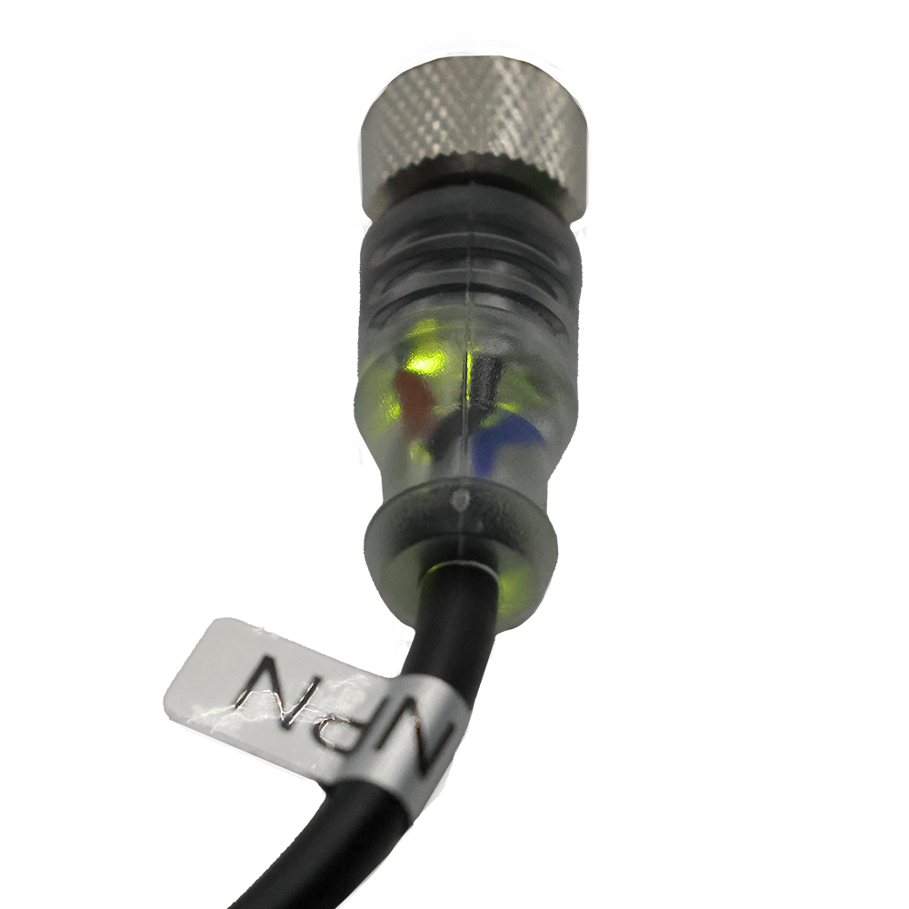 TP-M12NPN-4FS10 — CONECTOR CON LED NPN 4 PIN HEMBRA RECTO, CABLE DE 10 METROS