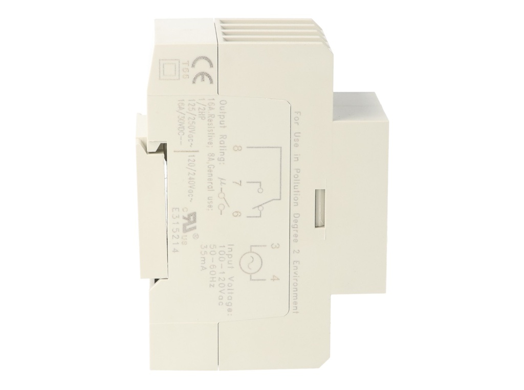 TP-TM848-1 — TIMER D SEMANAL, 120VCA, 8/ON-8/OFF 1CON 16AMP./AC1, 3AMP./AC2, BAT.RESP.36H, DIN RIEL