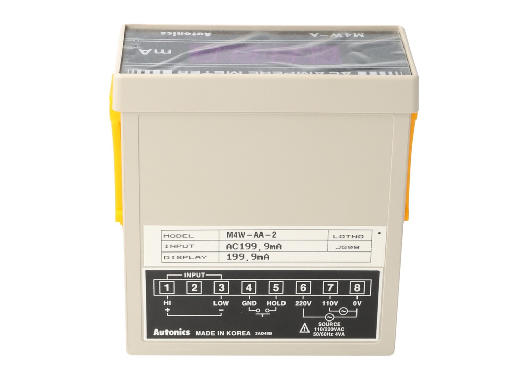 M4W-AA-2 — AMPERIMETRO DE PANEL.31/2 DIG, 24-70VCD, 100-240VCA/CD, 96X48X99mm, 1.999V, 1.999MA.