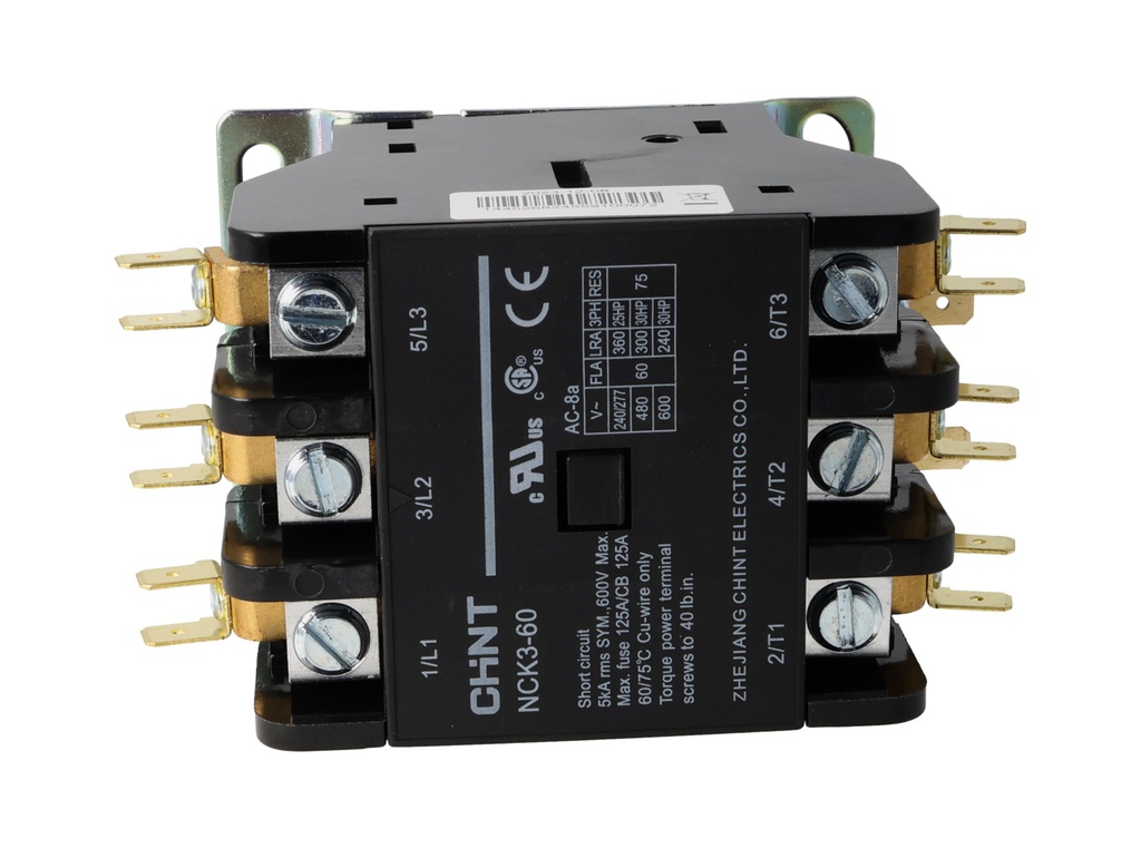 NCK3-60A/3-230V — CONTACTOR PARA AIRE ACONDICIONADO 3X60A 230VCA DE BOBINA